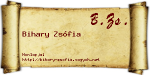 Bihary Zsófia névjegykártya