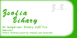 zsofia bihary business card